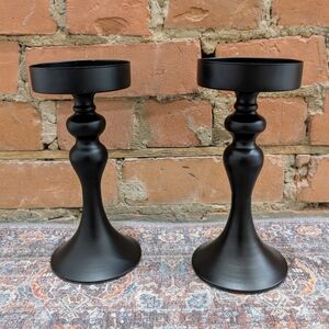 Like New! Bouclair Two metal pillar candle holders